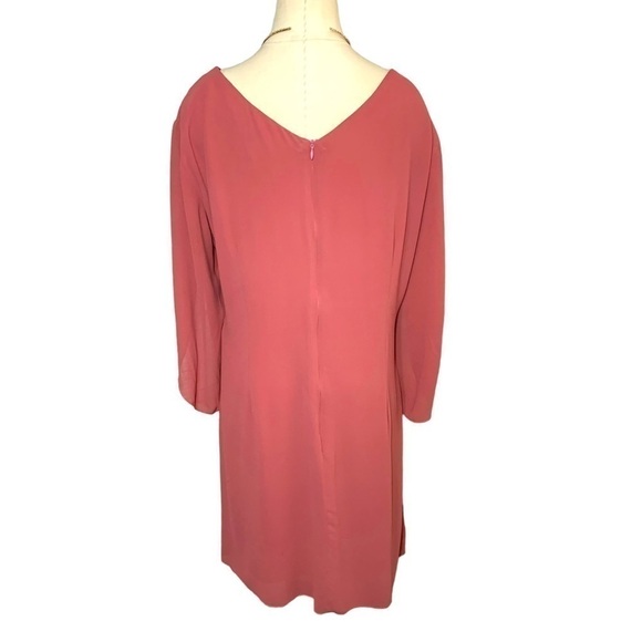 Grace Karin Pink Corral Midi Dress Chiffon Slit Sleeves Flowy Minimalist Sz 3XL - Picture 4 of 15